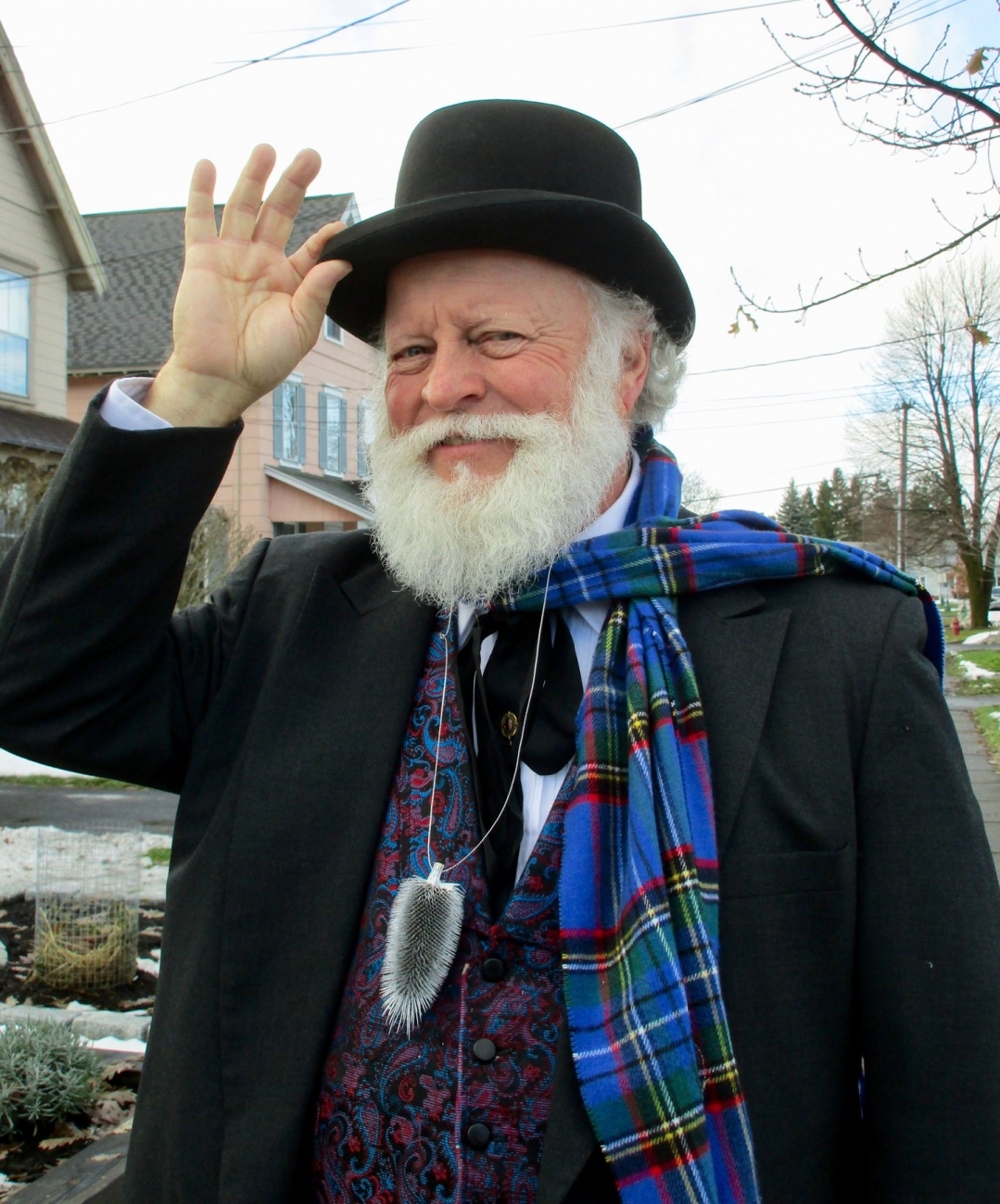 Charles Dickens Character tipping hat